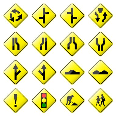 Road Sign Glossy Vector (Set 2 of 8) clipart