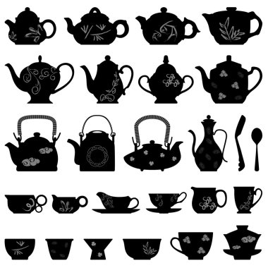 Tea Teapot Cup Chinese Japanese Asian Oriental clipart