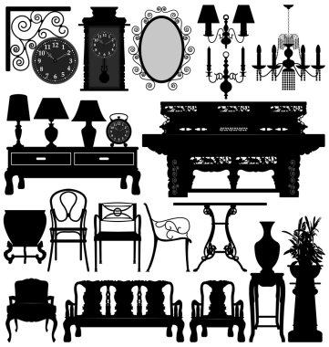 Antique Old Furniture Home House clipart