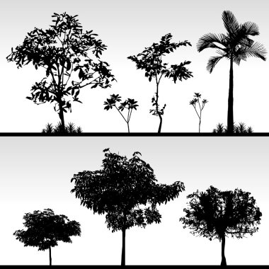 Tree Grass Silhouette clipart