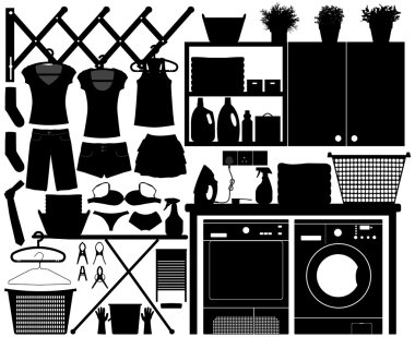 Laundry Design Set Vector clipart