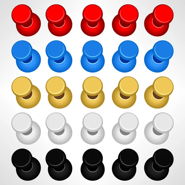 Pushpin Push Pins vecteur coloré — Image vectorielle