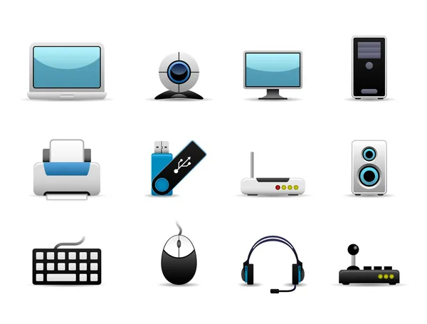Icone hardware del computer — Vettoriale Stock