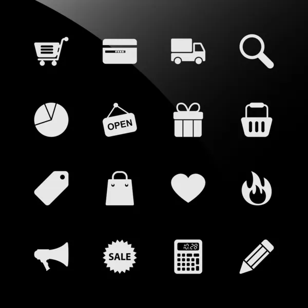 Ícones da Web de compras de comércio eletrônico —  Vetores de Stock