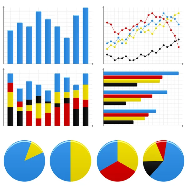 Bar Pie Graph Chart — Stock Vector