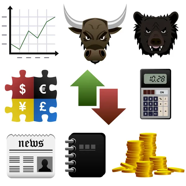 Quota di mercato Finanza Icona monetaria — Vettoriale Stock
