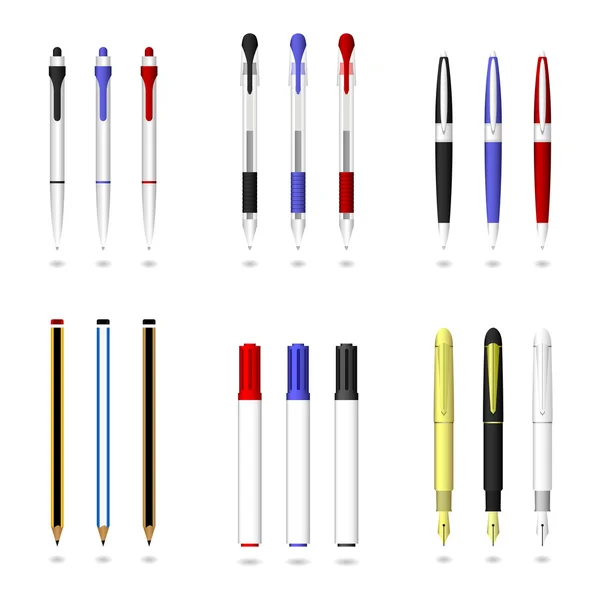 Penna, penna och markör — Stock vektor