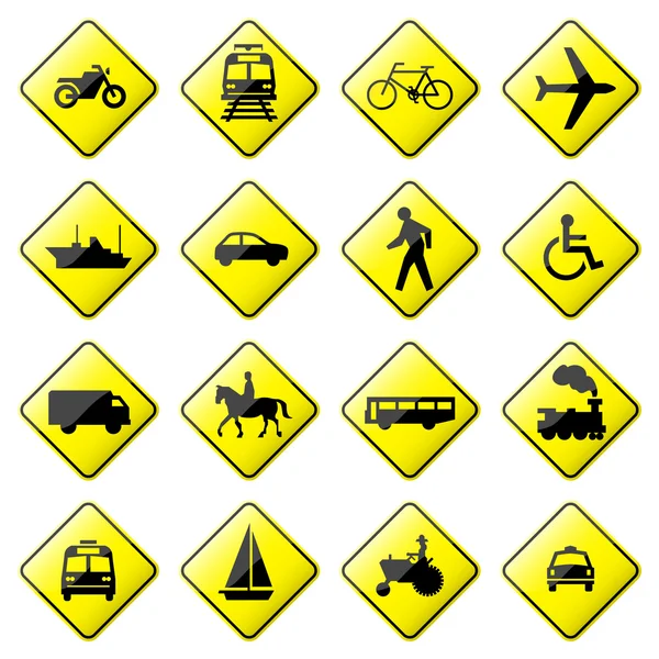 道路标志光滑向量 (8 套 4) — 图库矢量图片