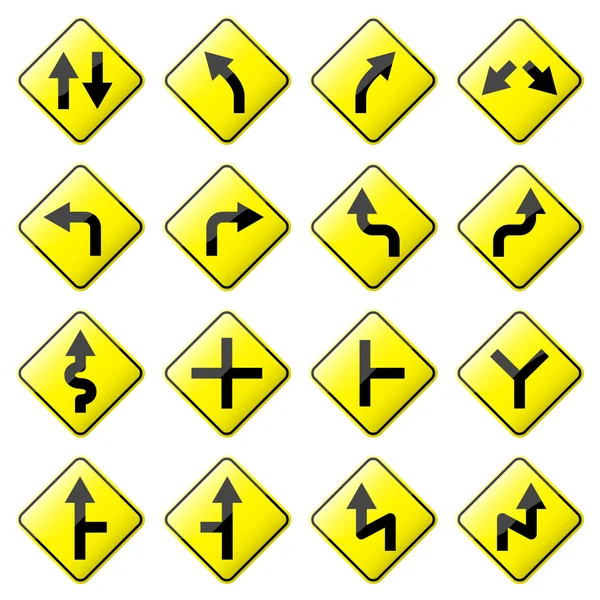 道路標識光沢ベクトル（1〜8のセット) — ストックベクタ