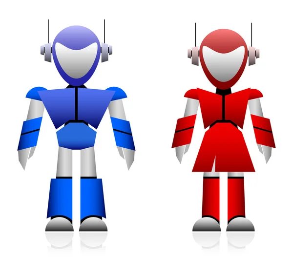 Αρσενικά και θηλυκά ρομπότ — Διανυσματικό Αρχείο