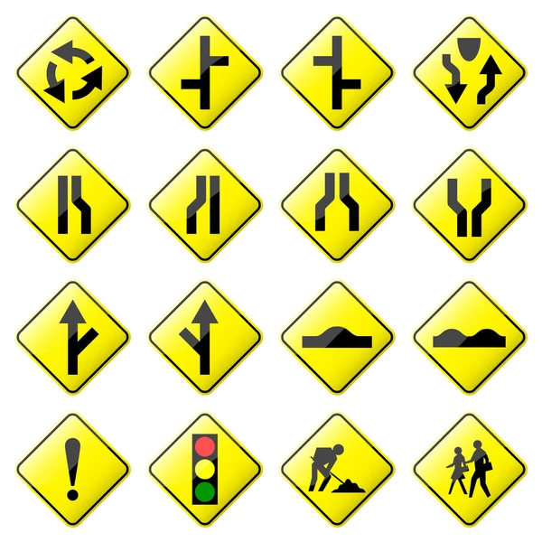 Road Sign Glossy Vector (Set 2 of 8) — Stock Vector
