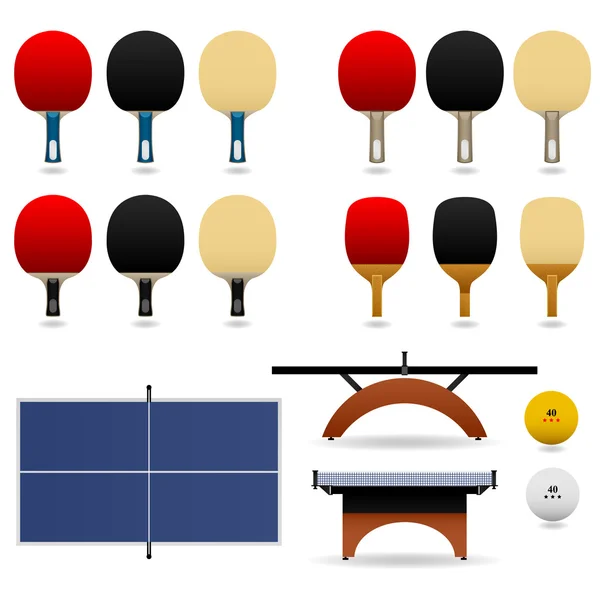 Ensemble de Tennis de Table Vector — Image vectorielle