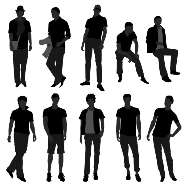 男性男性男性ファッション ショッピング モデル — ストックベクタ