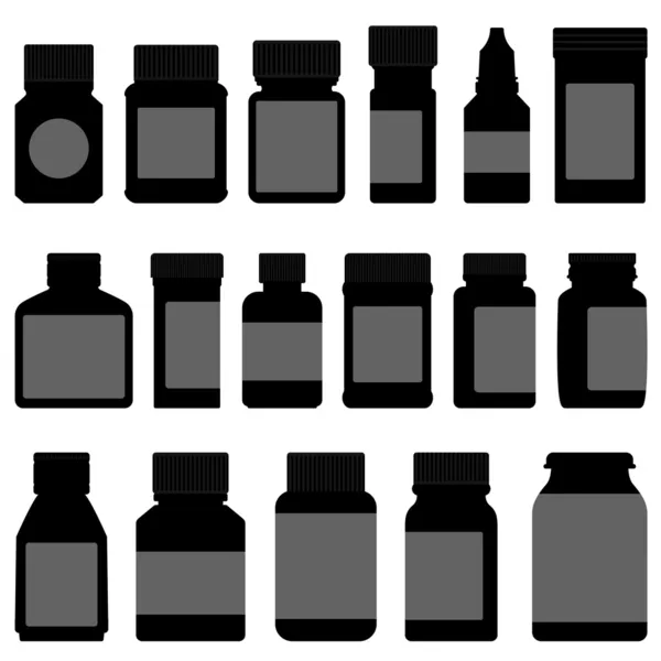 Bottiglia del contenitore di stoccaggio della medicina — Vettoriale Stock