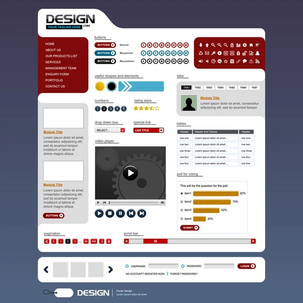 网页设计元素模板 — 图库矢量图片