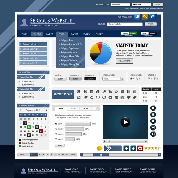 Web design element sjabloon — Stockvector