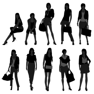 Woman Female Girl Fashion Shopping Model clipart