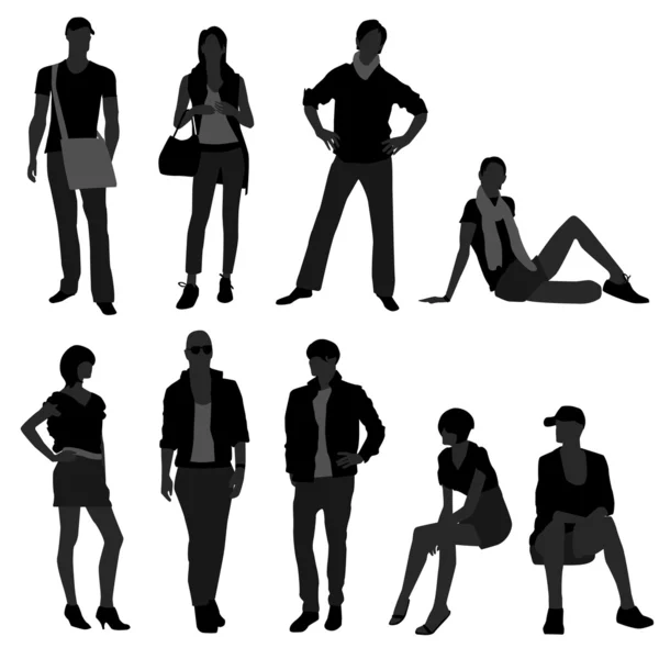 男人男性女人女性时尚购物模型 — 图库矢量图片