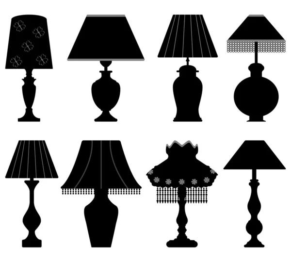Lámpara de mesa Negro claro — Vector de stock