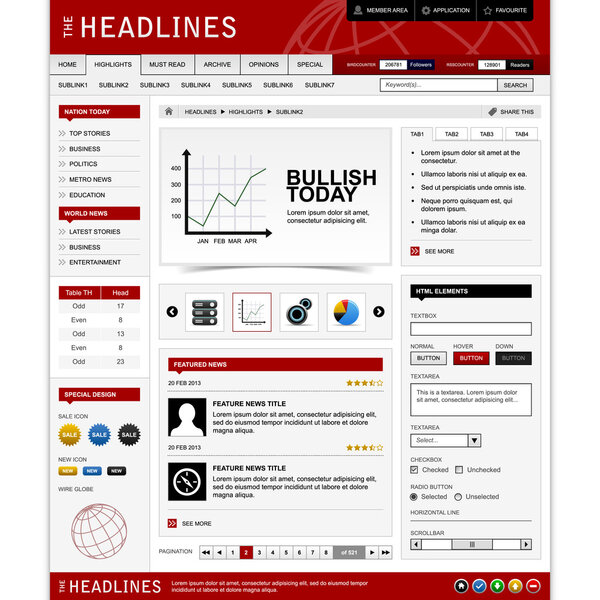 Шаблон элемента веб-дизайна
