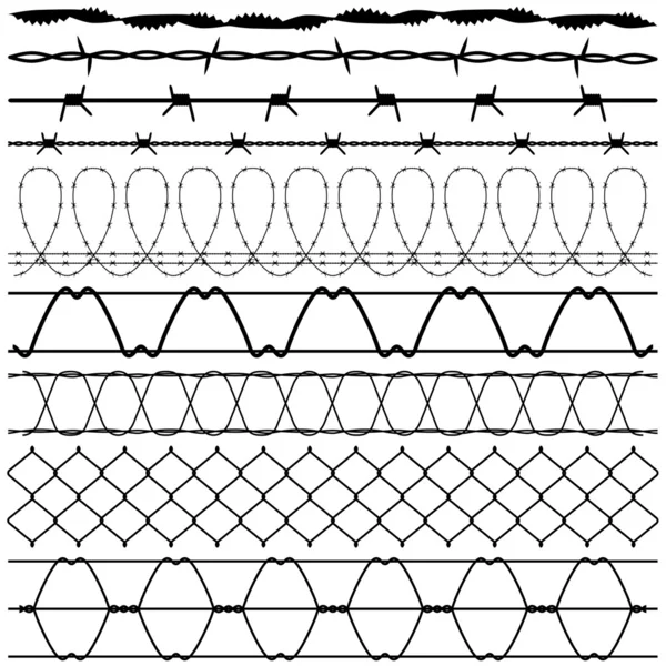 Fence Barbed Wire barbwire — Stock Vector