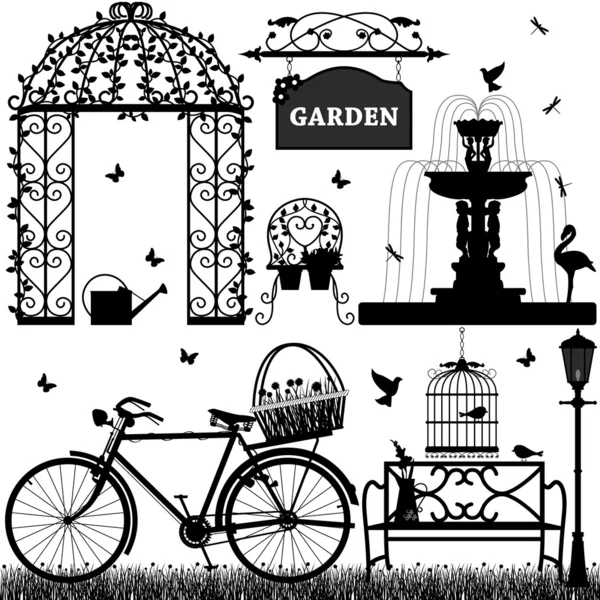 Садовый парк отдыха — стоковый вектор