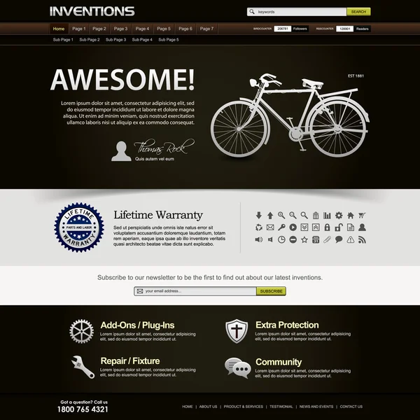 Plantilla de elemento del sitio web de diseño web — Vector de stock