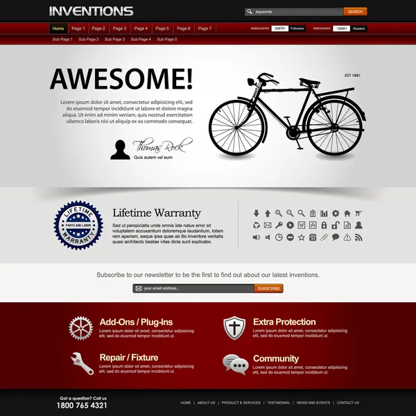 Web ontwerp website element sjabloon — Stockvector