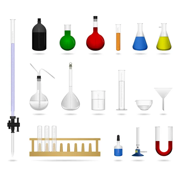 Science lab laboratorium utrustning verktyg — Stock vektor