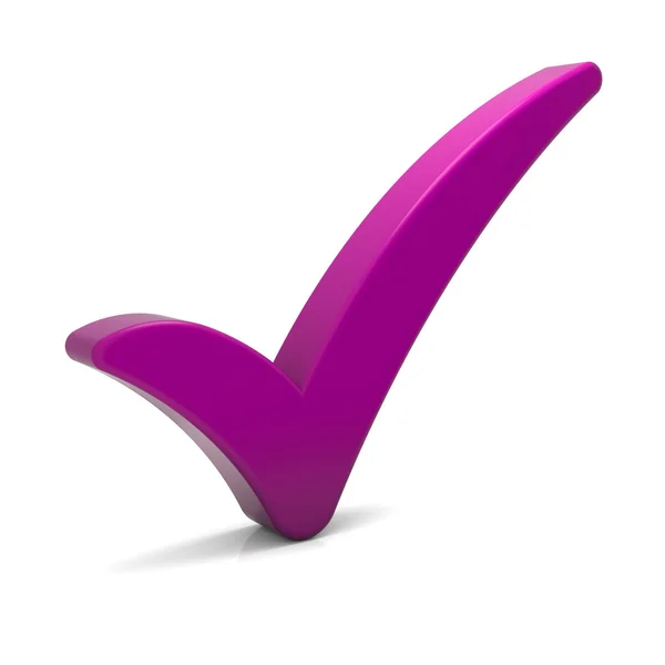Purple Tick Symbol — Stock Photo, Image
