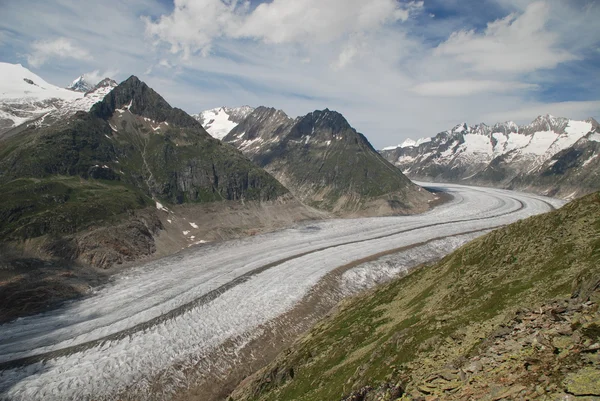 stock image Aletchgletcher - famous glacier in the Alps. protected by UNESCO, Swiss