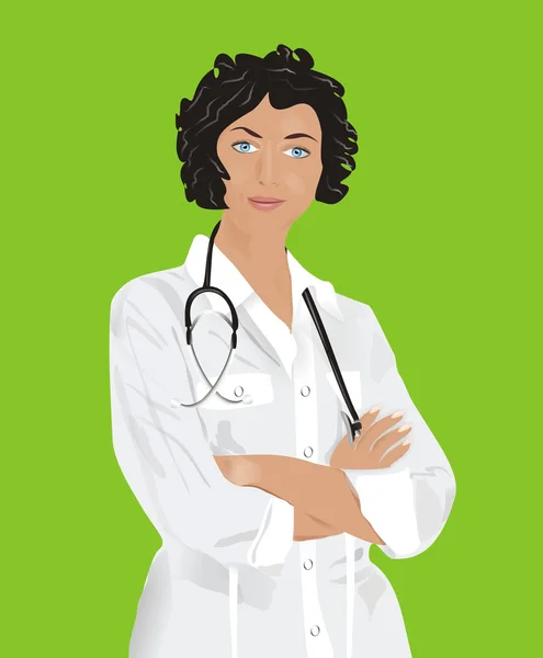 Steteskoplu kadın doktor.