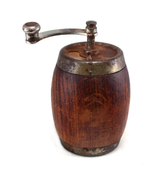 Old Ferruginous Wooden Pepper Mill — Stock Photo, Image
