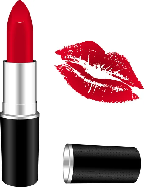 Rode lippenstift — Stockvector