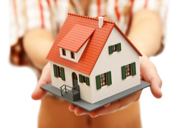 House in hand clipart
