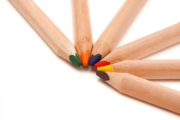 Crayons de couleur en demi-cercle — Photo