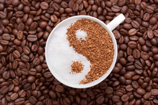 Yin yang kávé — Stock Fotó