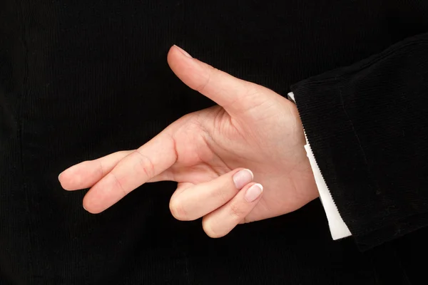 Překřížené prsty — Stock fotografie