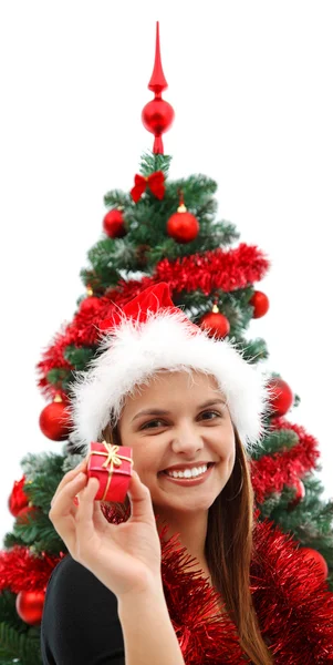 Kvinna vid jul — Stockfoto