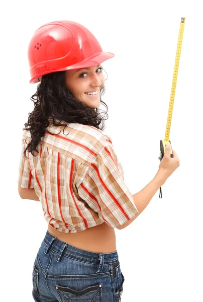 Sexy woman with measure tape — Stock Photo, Image