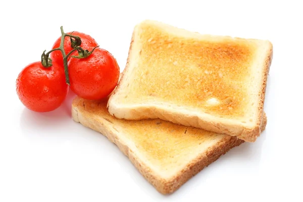 Rostat bröd och tomat — Stockfoto