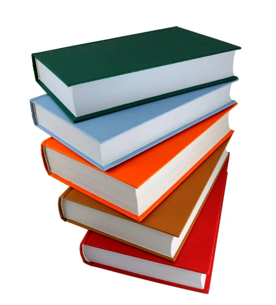 Livros coloridos sobre fundo branco — Fotografia de Stock