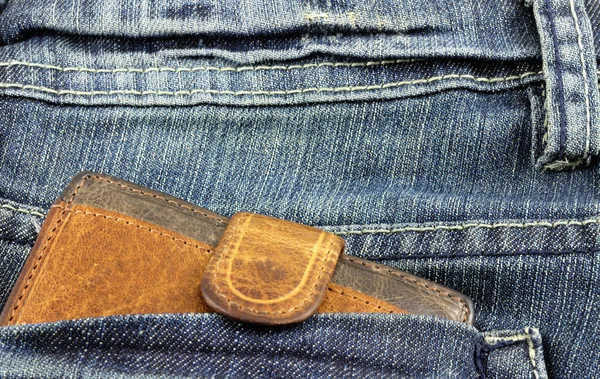 Wallet in jean pocket — Stock Photo, Image