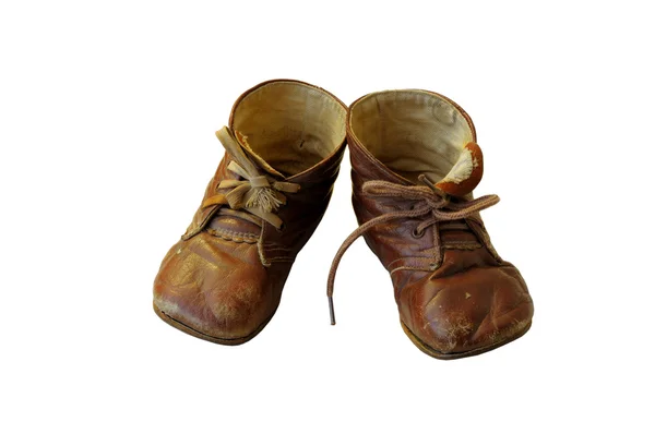 Пара Старых Изношенных Обуви Изолированы Белом Фоне — стоковое фото