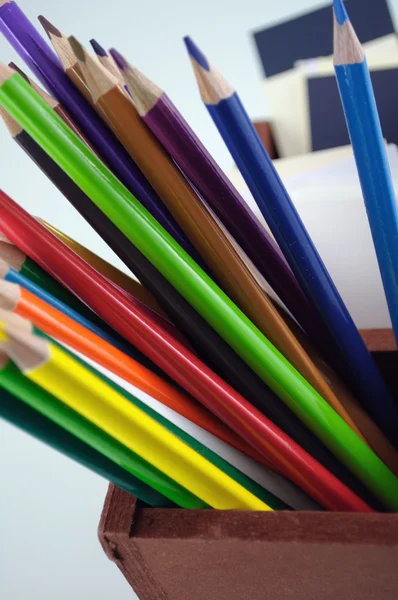 Crayons Couleur Cartes Visite Colorées Boîte — Photo