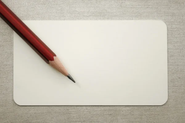 Card de vizită gol cu creion — Fotografie, imagine de stoc