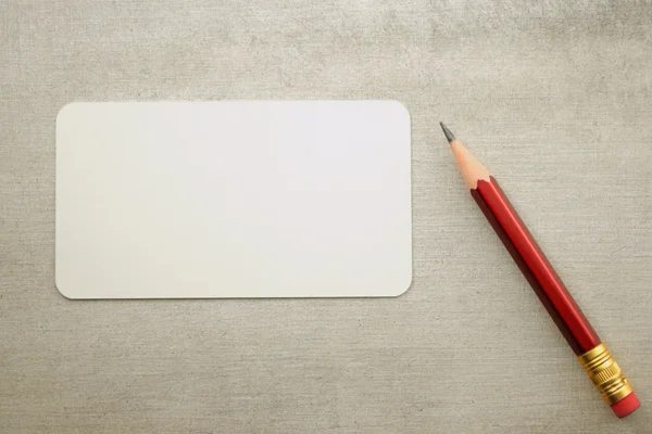 Blank visit card with pencil — Stock Photo, Image