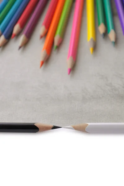 Black White Pencil Focus — Stock Photo, Image