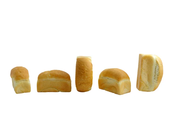 Хлебы Белого Хлеба Белом Фоне — стоковое фото