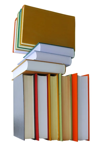 Libri a colori su sfondo bianco — Foto Stock